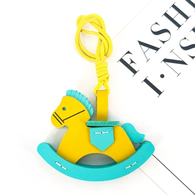 Car Rearview Mirror Ornament, Rocking – Car hanging - yellow-with-lake-blue