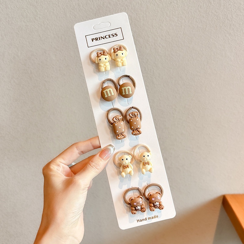 Caricatura encantadora anillo de pelo pulgar no daña el cabello de los niños correa de correa pequeña cuerda de cabello para niñas cuerda de cabello