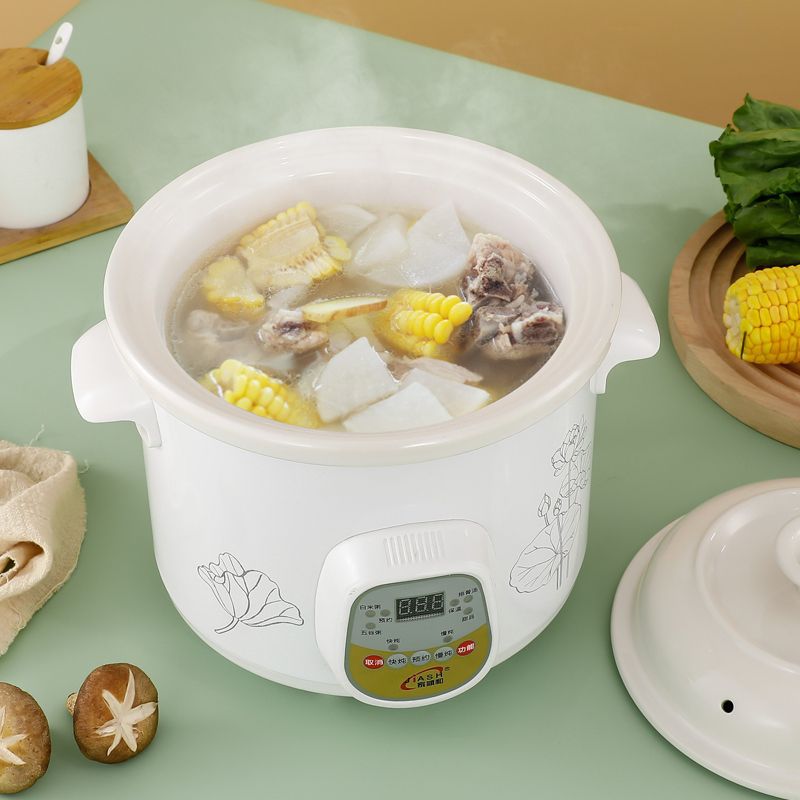 全自动电炖锅白瓷陶瓷砂锅宝宝熬煮粥锅迷你养生慢炖锅家用小炖锅