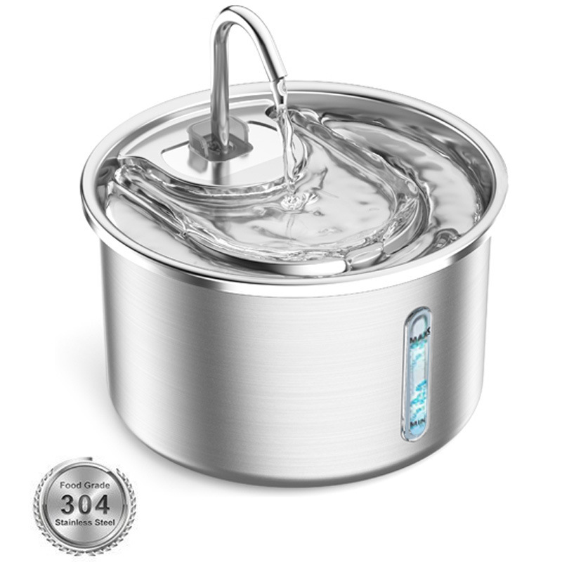 Pet Water Dispenser Stainless Steel 304 Metal Cat Water Dispenser Smart Cat and Dog Water Feeding New Pet Supplies Factory