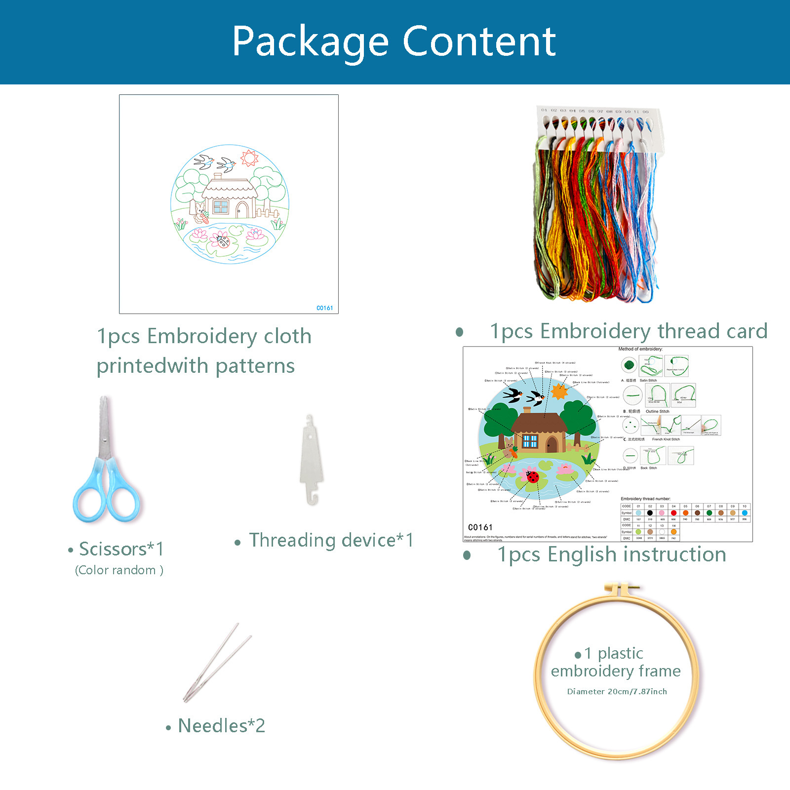 Fábrica directa de nuevos productos transfronterizos de loto de verano cuatro estaciones paisaje bordado paquete de materiales hechos a mano decoración de dibujos animados