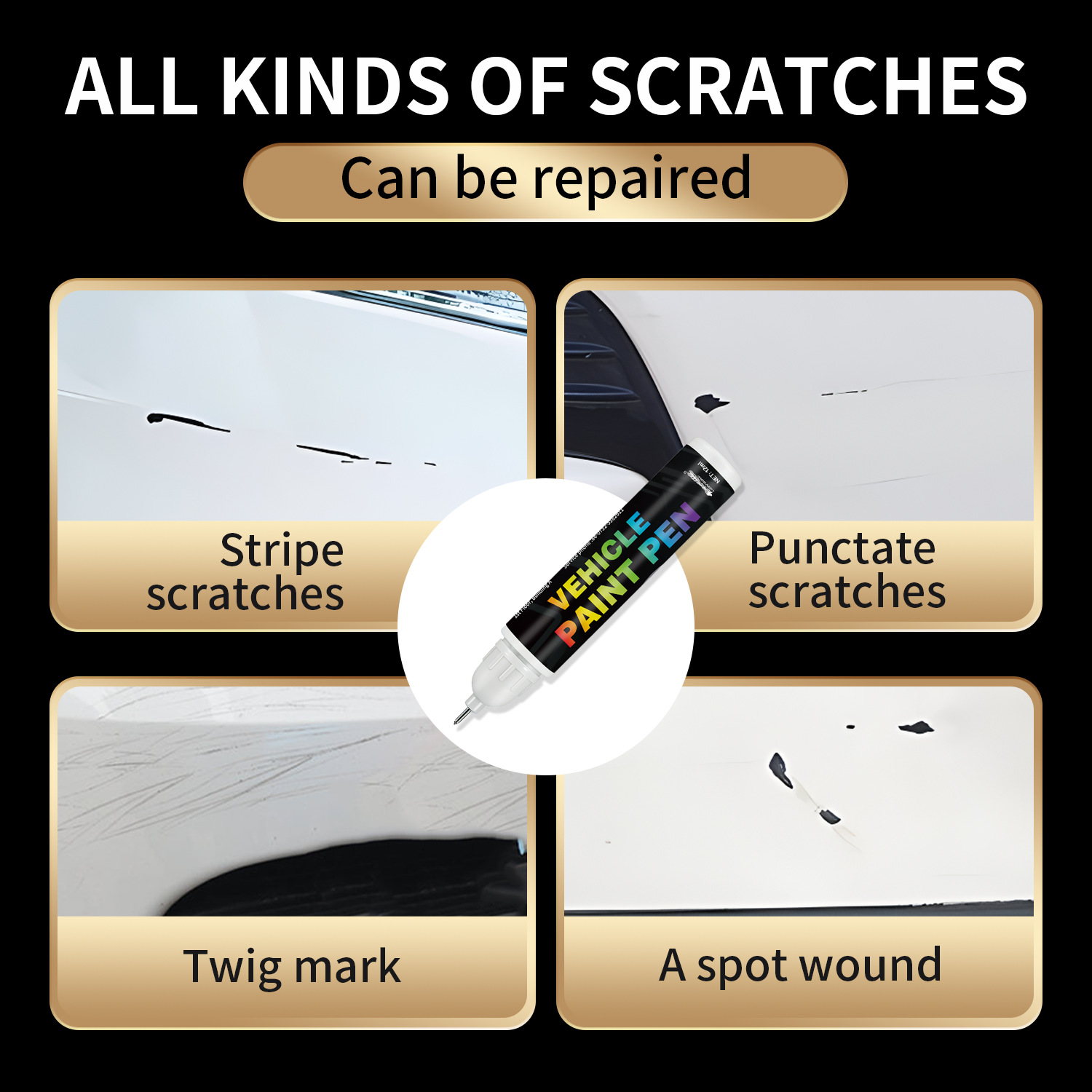 Car Paint Touch-Up Pen, Body Scratch Repair Pen, Car Paint Scratch Repair Tool, Multi-Color Car Paint Touch-Up Pen