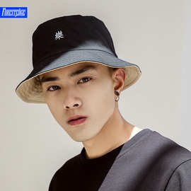 春夏季大头围帽子双面ins渔夫帽男潮牌韩版百搭日系遮阳帽太阳帽