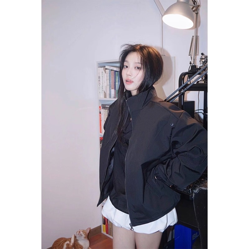 American Short Bomber Flight Jacket Men's Spring & Fall Trendy Brand Stand-Up Collar Harrington Work Jacket Couple Baseball Uniform