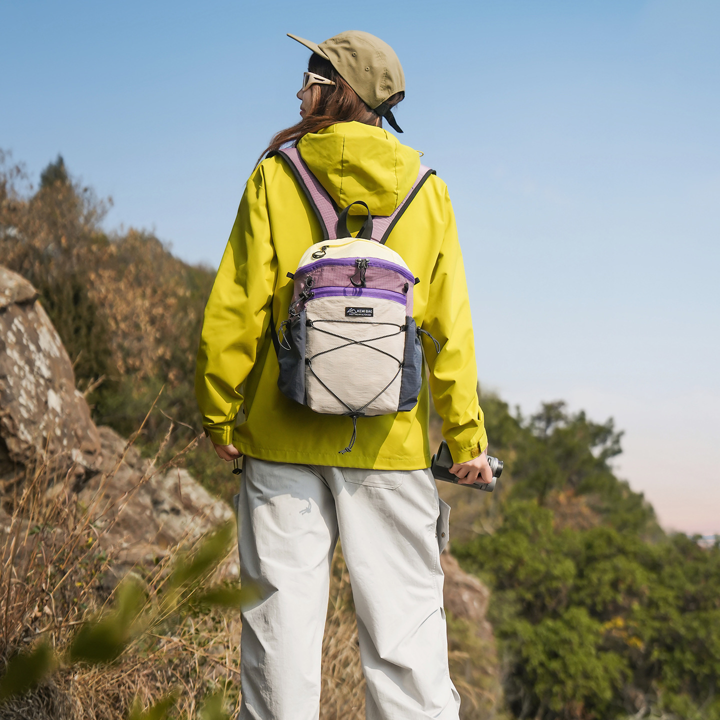 Mochila de ocio para niños de montaña moda empalme color contraste mochila escolar al aire libre caminata mochila