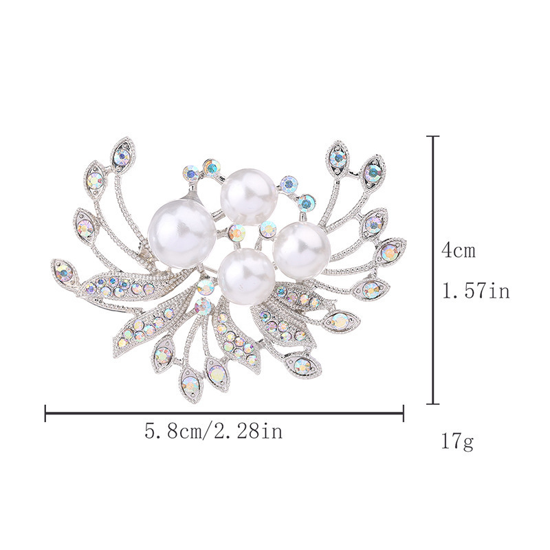 Elegante roos bloem broche met parels voor dames luxe accessoire_voghion.com