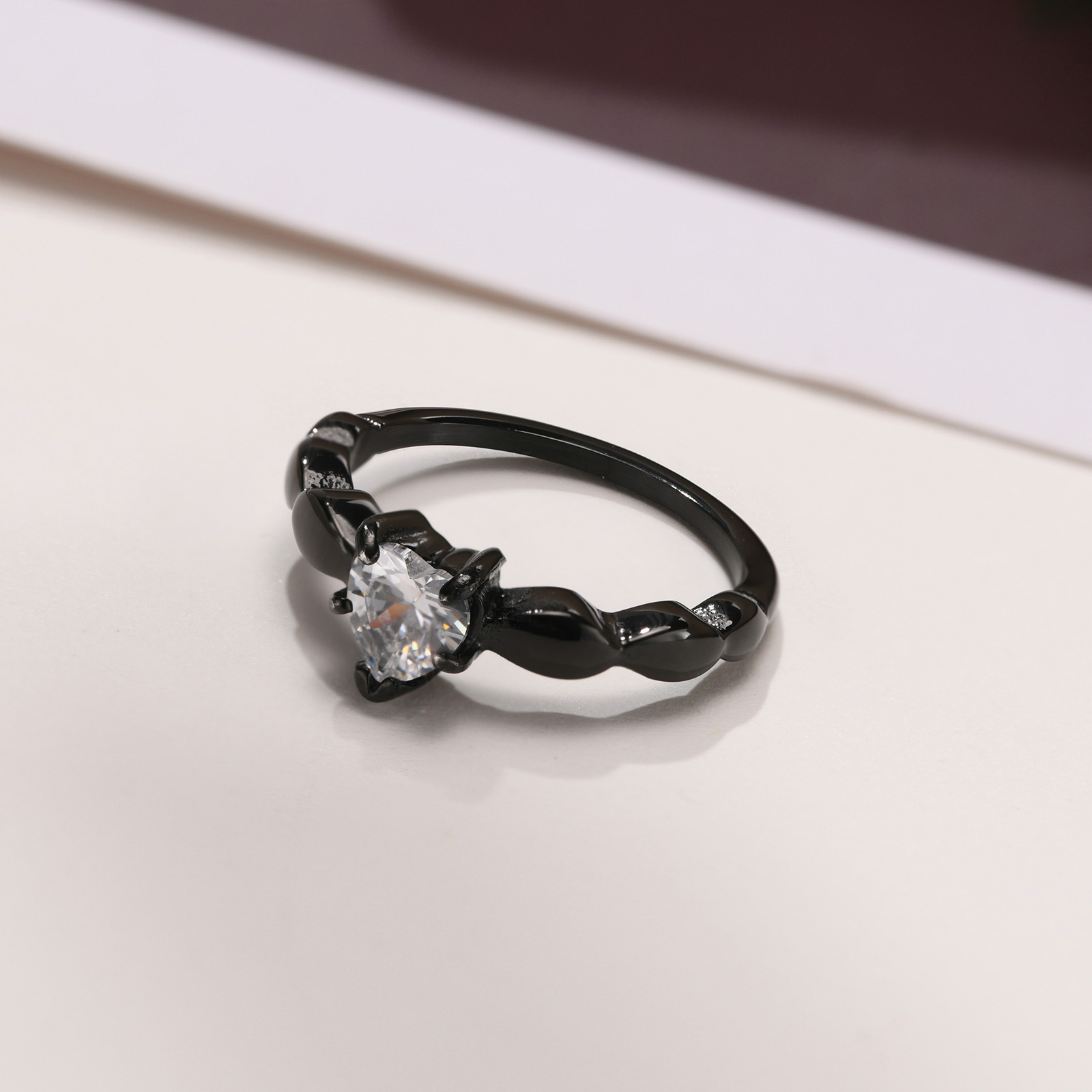 Simple Style Heart Shape Stainless Steel Rings Inlay Zircon Stainless Steel Rings display picture 29