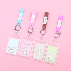 可愛學生卡套校園飯卡門禁透明公交卡胸牌卡證件短款鑰匙扣卡套