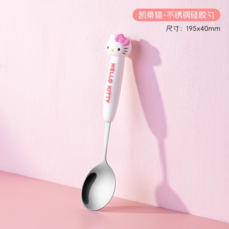 헬로키티 스테인리스 실리콘 스푼