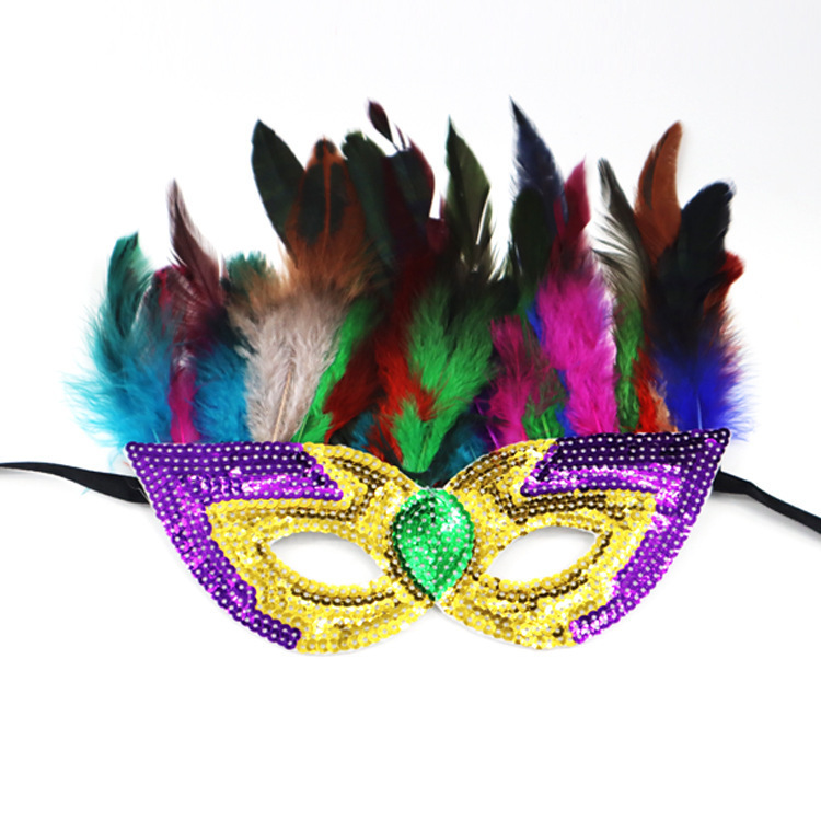 Carnaval europeo y americano Mardi Gras máscaras doradas morada-verde - sequela máscaras de fiesta bar transfronterizas