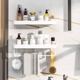 New White Space Aluminum Bathroom Storage Rack Toilet Towel Punch-free Toilet Toilet Wall-mounted Storage Rack