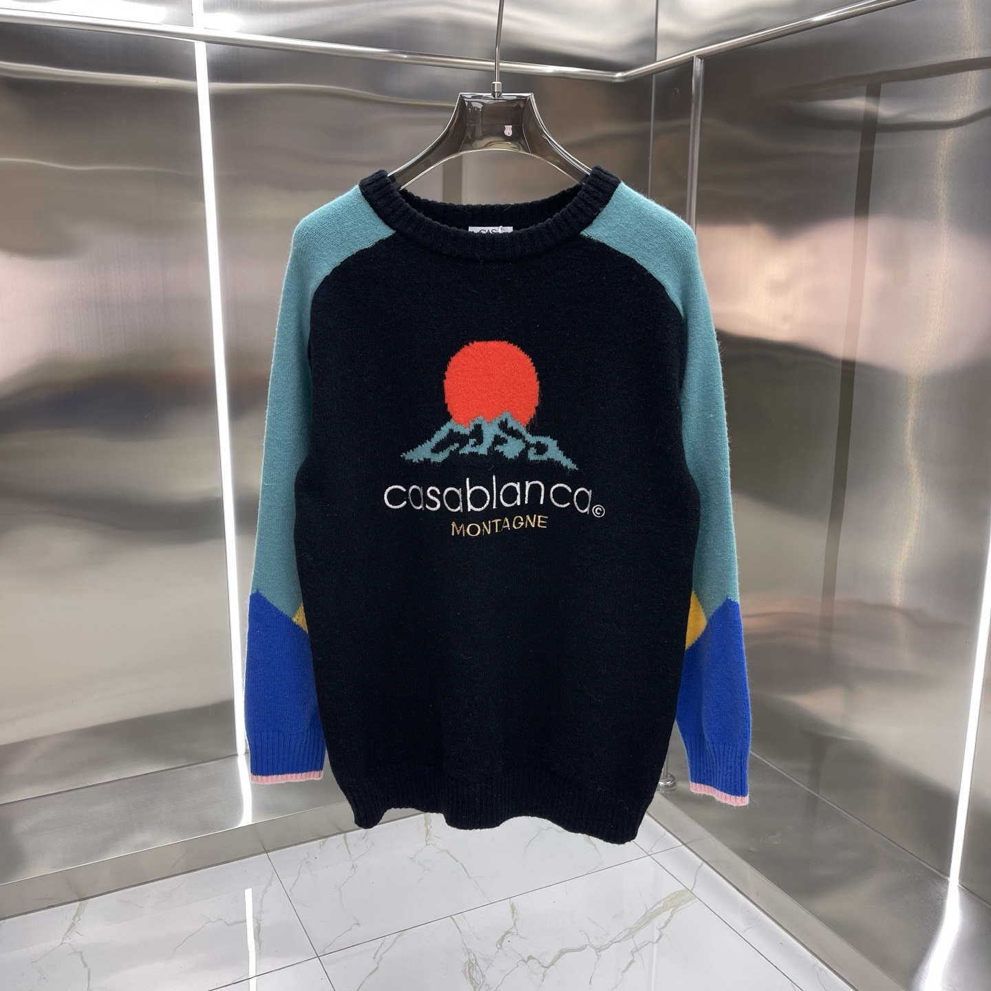 Comercio exterior casa Casablanca suéter suéter de manga corta jacquard cardigan polo pareja pantalones cortos traje