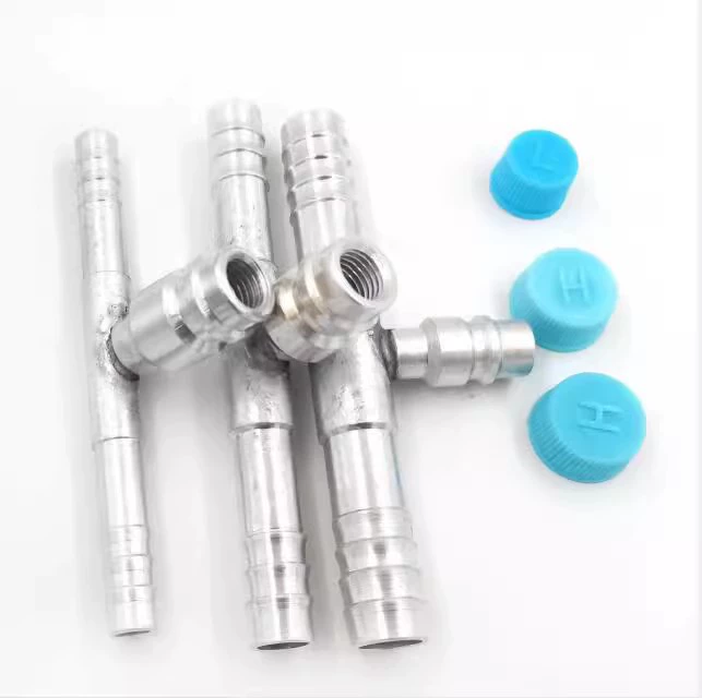 Автомобильный кондиционер прямой трубы соединение с газом, заполняя сопло прямо через двойной хладагент клапана седло R134A фтора наполнения сопла