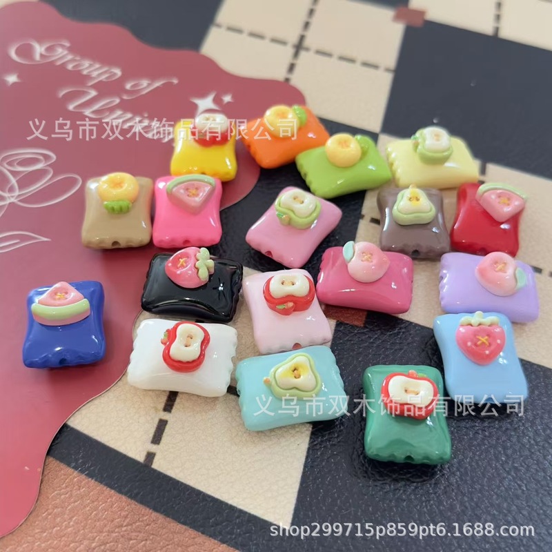 18*24mm烤漆拼接水果糖果袋串珠 diy手链手机链包挂车挂饰品配件|undefined