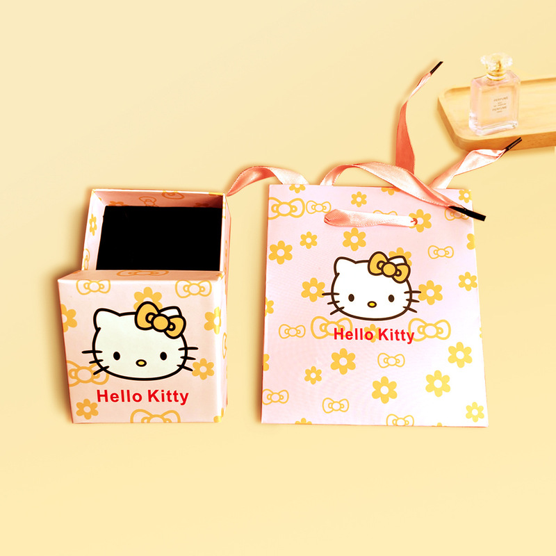 ハローキティギフトボックスブレスレットギフトボックス絶妙なギフトバッグ KT 猫小さなギフトボックスガールハートかわいいジュエリーボックス|undefined