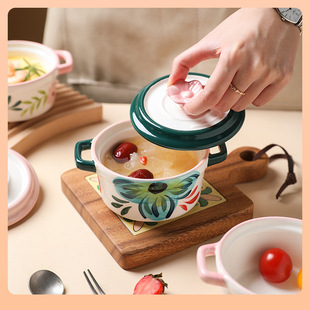✅ Tinyhome Water-Proof Small Stew Cup for One Person, Stewed Egg Steaming Cup, Soup Cup, Ceramic Household Custard and Bird's Nest Special