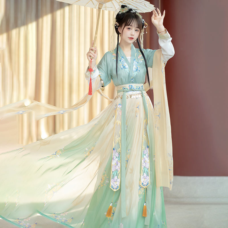 オリジナル漢服女性唐製腰刺繍唐服中国風日常春夏フルセット|undefined