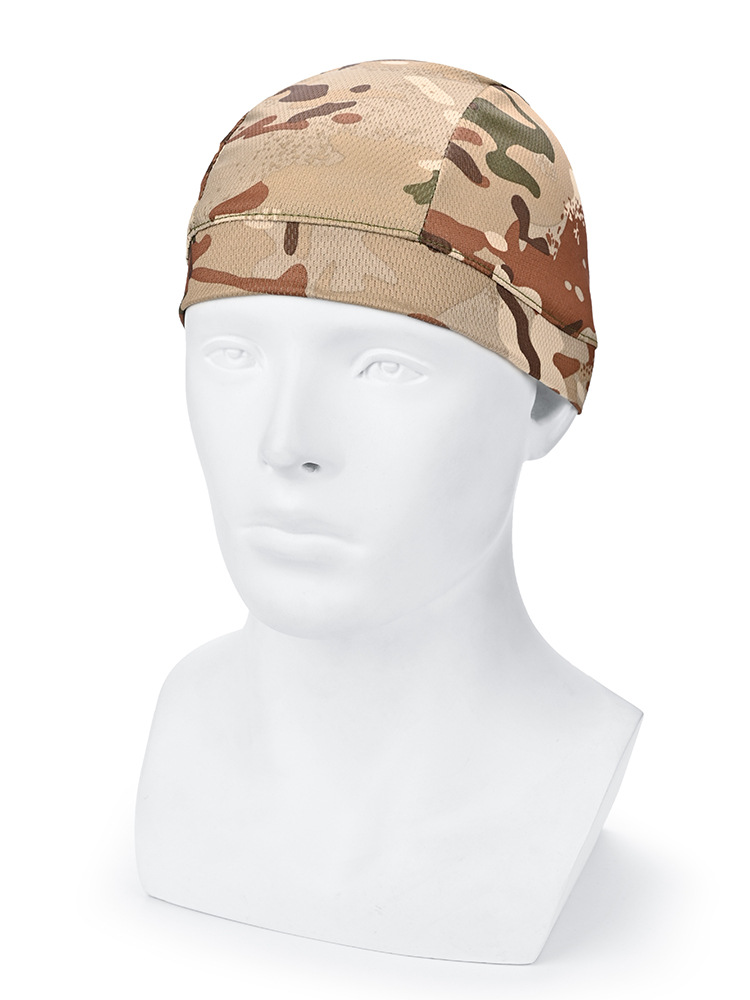 Gorro de malla de ciclismo, deportes al aire libre, correr, transpirable, absorbente de sudor, casco de secado rápido, gorro interior, a prueba de viento, protector solar, sombrero de camuflaje