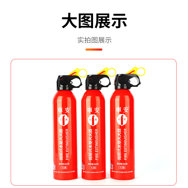 Manufacturer Wholesale Simple Small Car-Mounted Fire Extinguisher, Portable 620ml Water-Based Household Fire Extinguisher