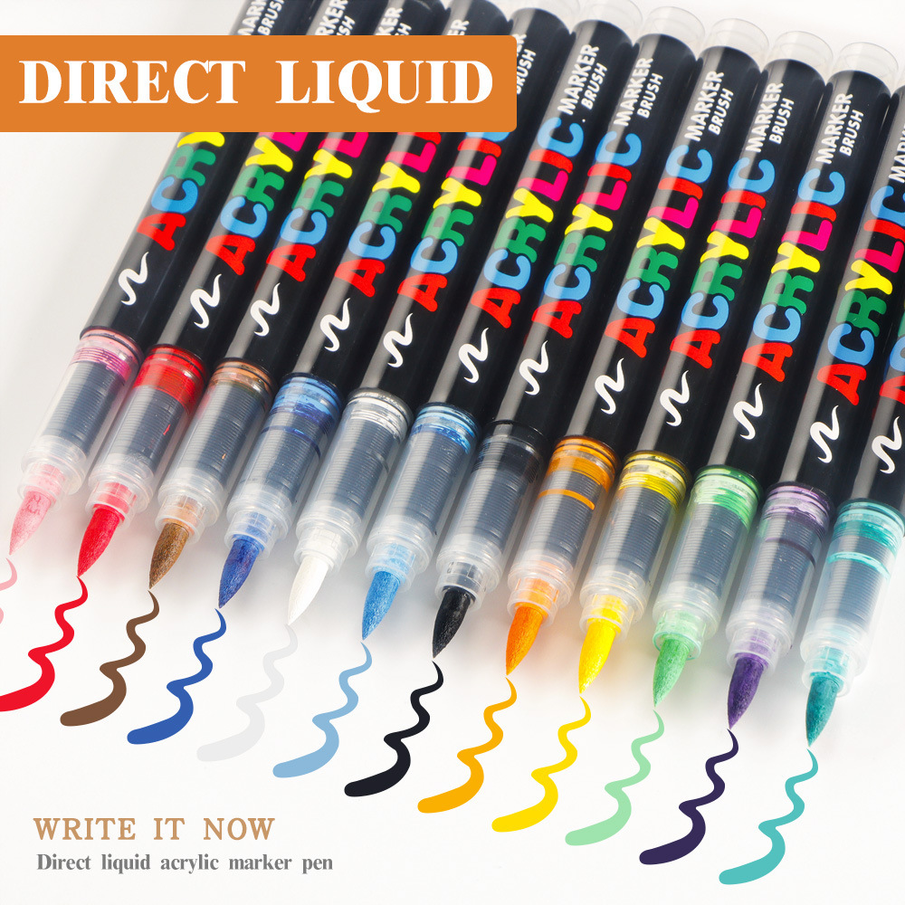 Marcador acrílico recto transfronterizo 240 colores de cabeza suave color apilable estudiante arte pintura bricolaje libro de mano bolígrafo de graffiti
