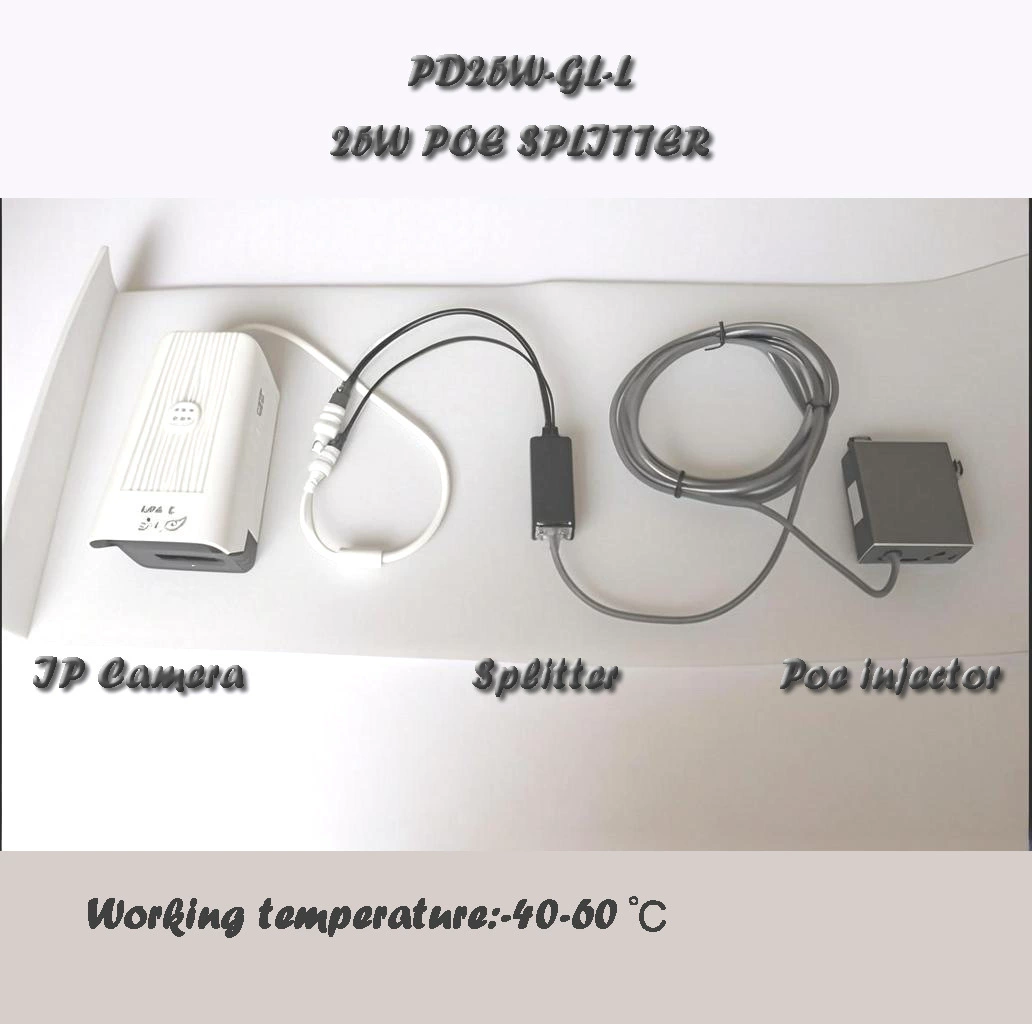 Промышленный изолирующий PoE-сплиттер мощностью 25 Вт с штекером 5521