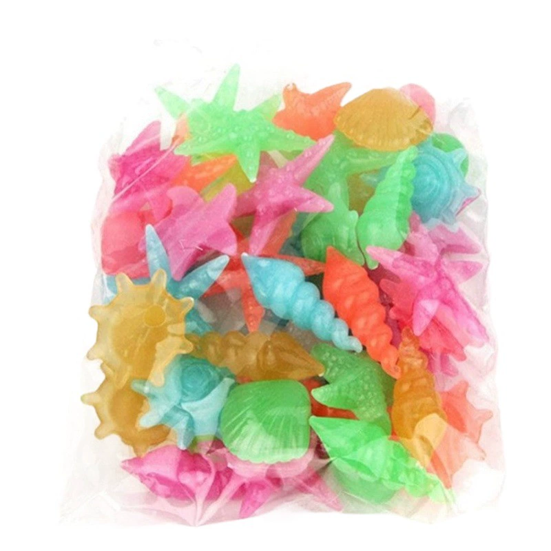 Выделите Аквариум Искусственный светящийся камень Морская Раковина Морская звезда Форма раковины светящийся камень дорога парк набор камней