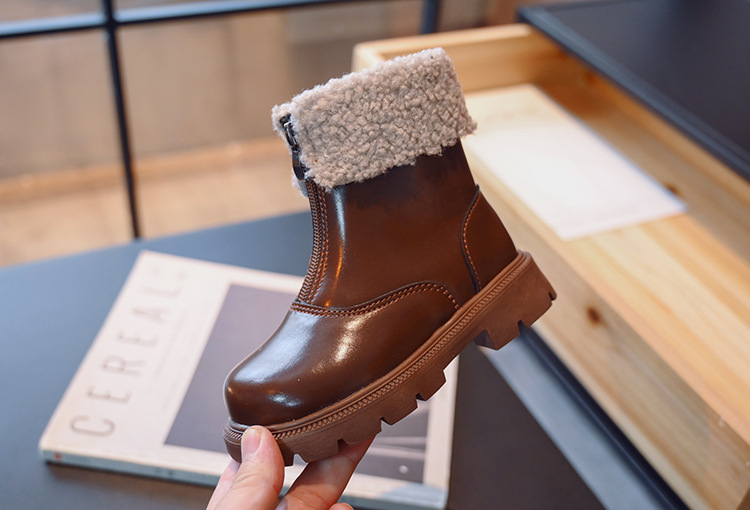 New children's cashmere warm cotton boots girls soft soled princess boots_voghion.com