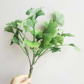 新款把束银杏叶家居阳台客厅摆放绿植花卉仿真花新款叶材造型批发