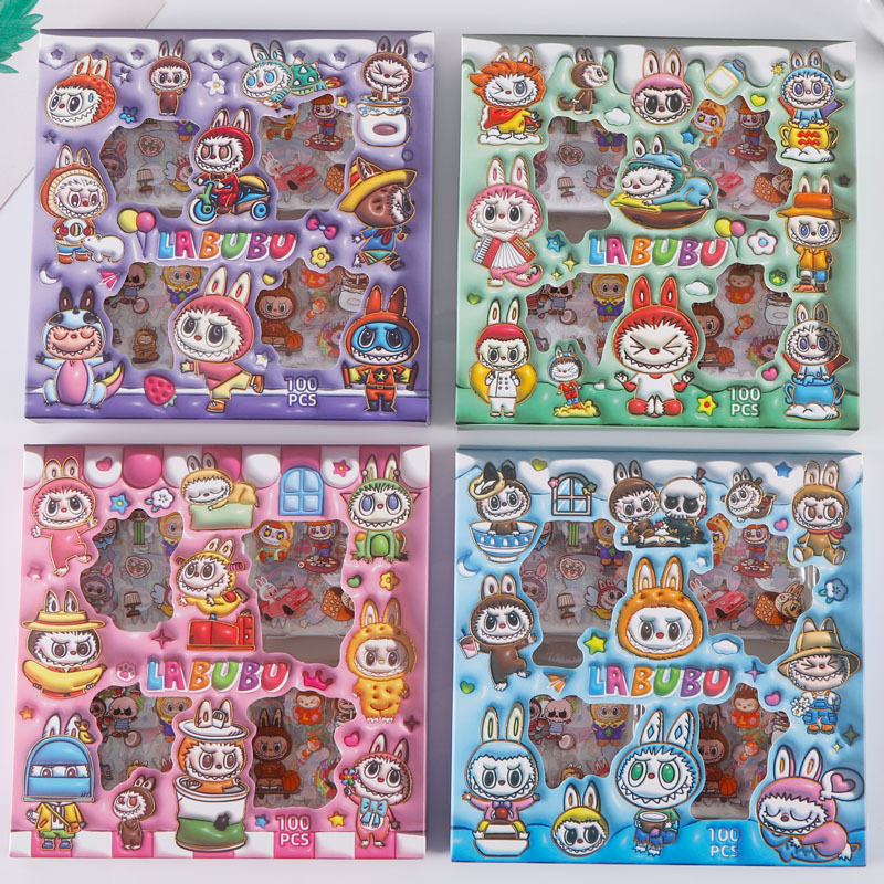 확장형 투명 스티커 100개 애완동물 선물 상자 세트