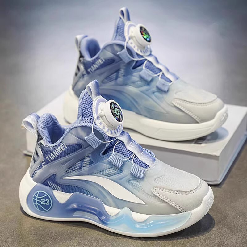 Boys Shoes Summer New Children's Rotating Buckle Basketball Shoes Large Boys Breathable sneaker Spring and Autumn Boys Shoes Summer New Children's Rotating Buckle Basketball Shoes Large Boys Breathable sneaker Spring and Autumn