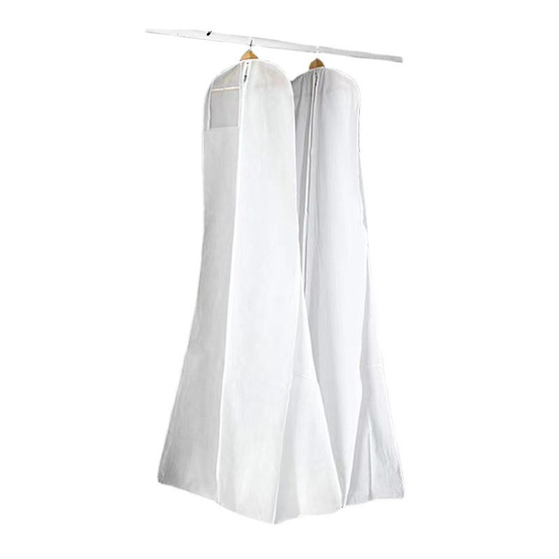 Cubierta de polvo de vestido de boda gruesa de doble capa cubierta de polvo de vestido extendida ropa grande bolsa de polvo bolsa de almacenamiento colgante transparente