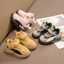 儿童棉鞋女童保暖加绒雪地靴冬室外穿防滑厚底男童宝宝棉靴运动鞋