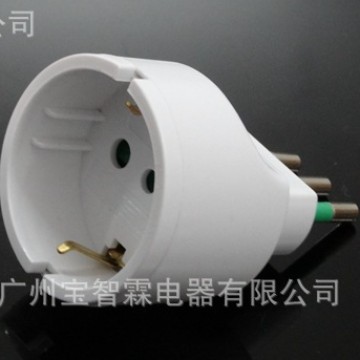意大利三芯电源转换插头 西班牙 葡萄牙 意大利转换欧规插头