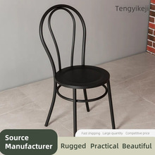 Antique Style Iron Chair Cafe Backrest Restaurant Chair