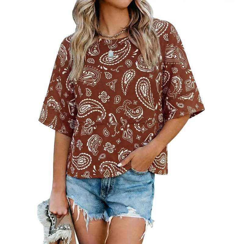 Camiseta Holgada Informal de Manga Campana con Estilo Nuevo y Color Sólido en Patchwork, Éxito de Ventas en Amazon Europeo y Americano 2025 para Mujer