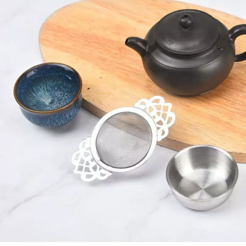 厂家直销跨境304不锈钢茶漏滤网茶叶过滤器茶壶滤网花边茶隔
