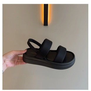 Thick-soled women's slippers popular casual beach women's simple sandals 2025 spring and summer new women's sandals with a word
