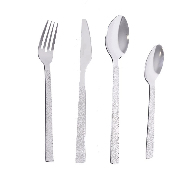 Scandinavian set stainless steel, marble tableware, gift box, 24 pieces