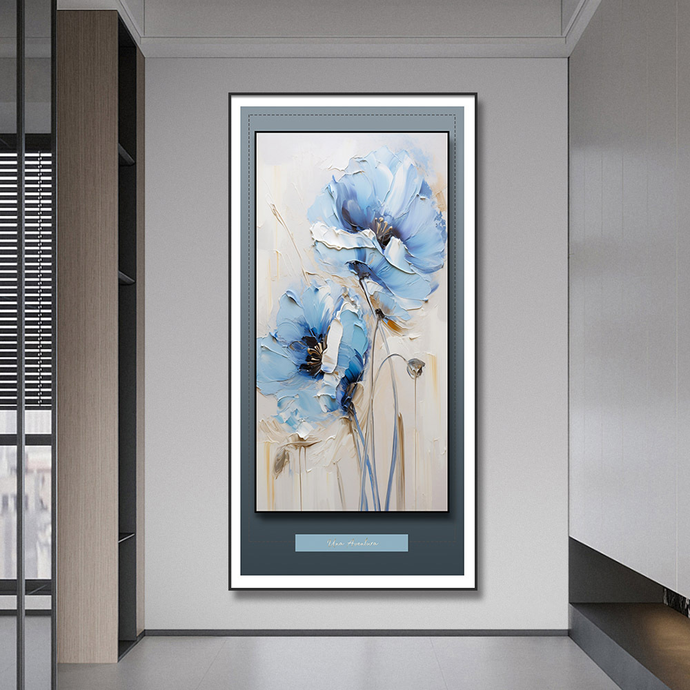 Pasillo de entrada Pasillo Flor Pintura decorativa Cuero Hoja de oro Suspensión Doble estrella Flash Pintura colgante