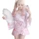 Pure desire to seduce women's sexy underwear sexy deep V flower fox dream two-dimensional cardigan Japanese kimono uniform suit