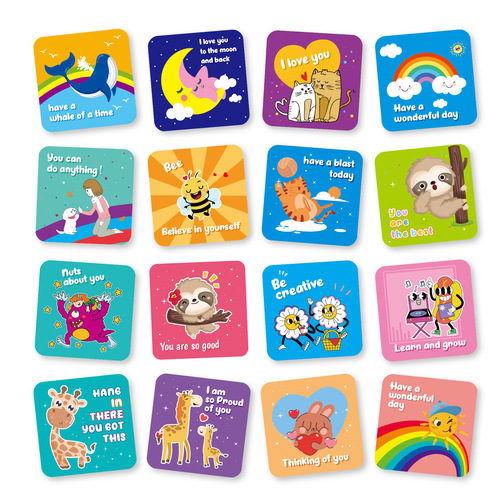 Cross-border 60 children's lunch box notes, cute inspirational cards and thinking cards, fun lunch box encouragement cards