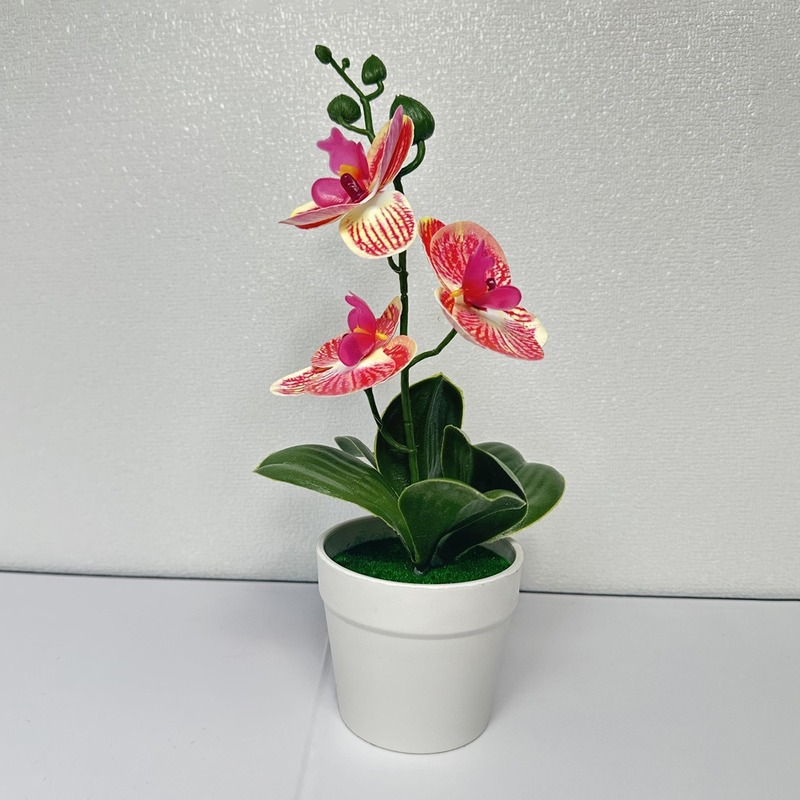 クロスボーダーのシミュレーション胡蝶蘭盆栽花付きデスクトップ装飾プラスチック造花盆栽撮影植木鉢置物花頭|undefined