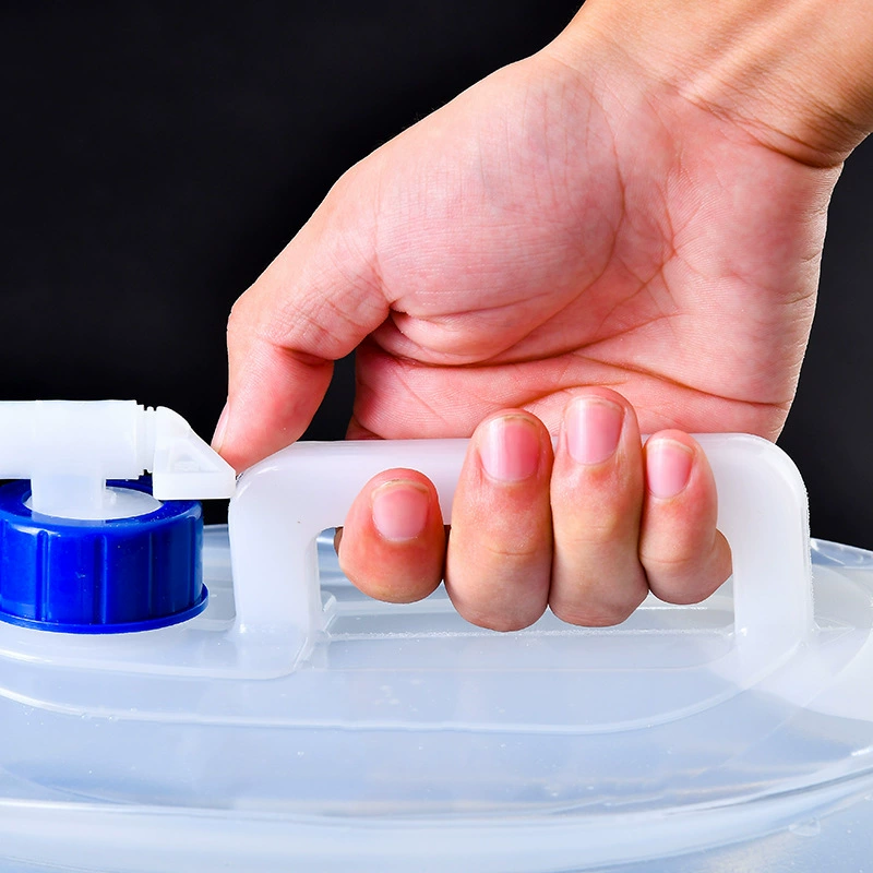 Складное ведро для воды из ПЭ для кемпинга, портативный пластиковый резервуар для воды с краном для автомобиля и экстренных ситуаций