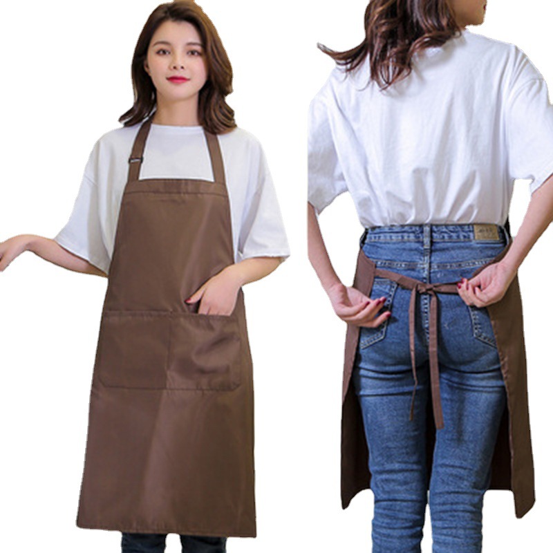 Comercio exterior a prueba de aceite impermeable delantal cocina tienda materna e infantil piscina tienda de lavado de coches guardapolvos Halter en forma de H delantal al por mayor