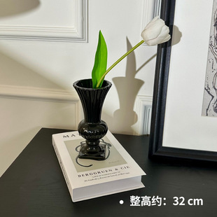 Scandinavian Home Simple Modern Cream Ceramic Candlestick Vase Ornaments Decorative Dried Flowers Living Room Dining Table Flower Arrangement