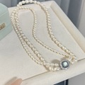 淡水珍珠4-5搭配7-8mm 淡水米形珍珠强光微瑕成品项链 高光高亮