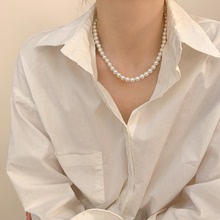 韩国Fever同款轻奢气质珍珠项链女小众设计高级感锁骨链颈链饰品
