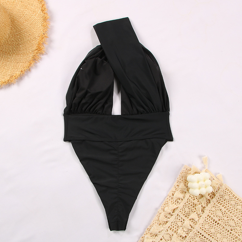 Breathable Function Slim Fit Type Women's Fashion Solid Color 1 Piece One Piece