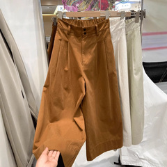 ハイウエスト韓国系シンプル風高級ワイドパンツ女性モデル2025春ファッションストレートスーツ気質カジュアルパンツブーム