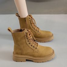 马丁靴成人女2025春秋新款英伦风休闲百搭平底短靴复古骑士中筒靴